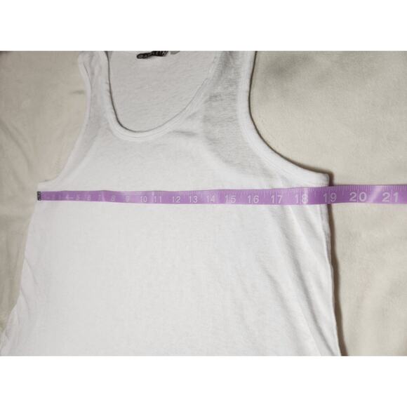 Sz LT Athleta Tank Top White Flowy Side Slits Womens Size Large - Picture 3 of 8